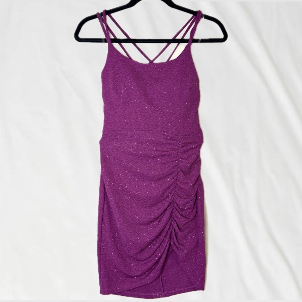 Speechless - Purple Glitter Mini Dress